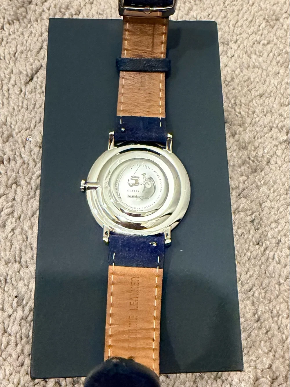 Lambretta Women’s Silver Dial Watch with Navy Strap
